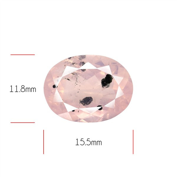 Diopside in Rose Quartz Faceted Fine Gemstone