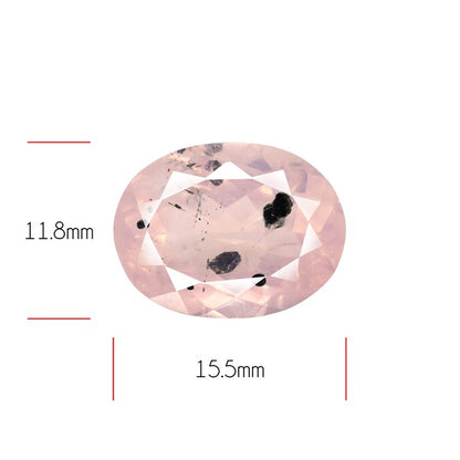 Diopside in Rose Quartz Faceted Fine Gemstone