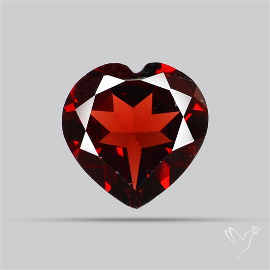 Natural Red Almandine Garnet (Pyrope) Faceted Mozambique Garnet Heart