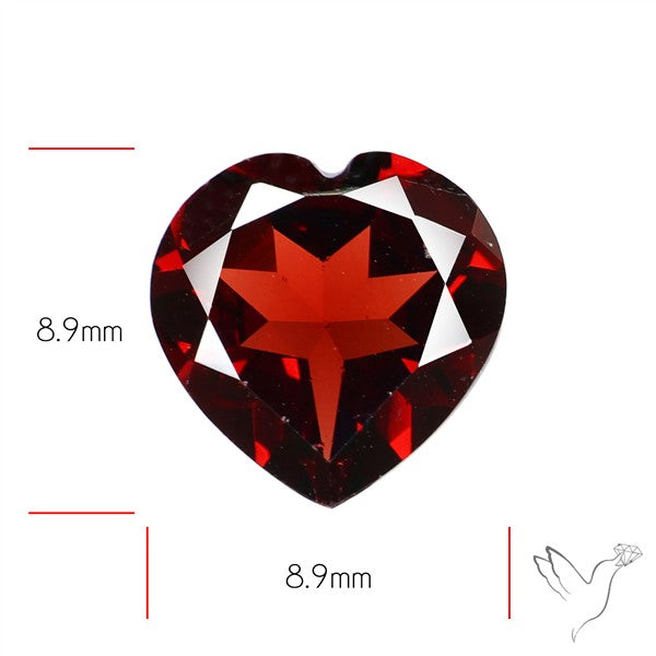Natural Red Almandine Garnet (Pyrope) Faceted Mozambique Garnet Heart