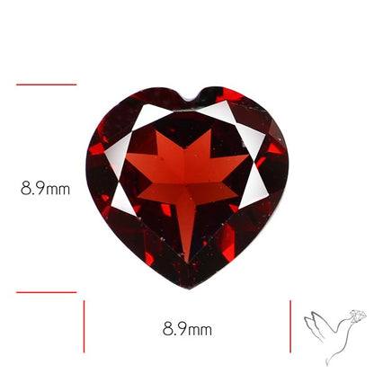 Natural Red Almandine Garnet (Pyrope) Faceted Mozambique Garnet Heart