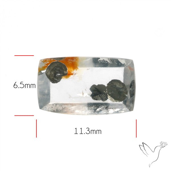 Rare Pyrite and Iron Included Quartz Cabochon