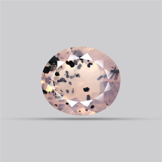 Diopside in Rose Quartz Faceted Fine Gemstone