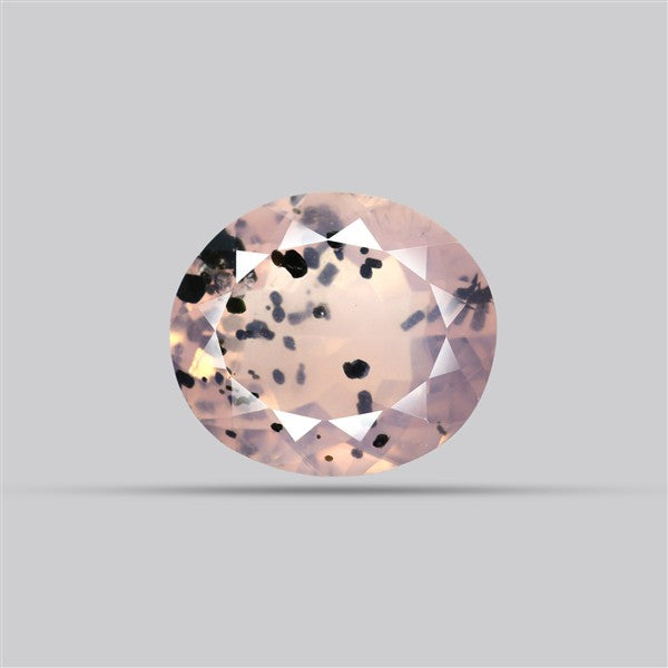 Diopside in Rose Quartz Faceted Fine Gemstone