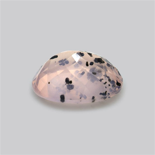 Diopside in Rose Quartz Faceted Fine Gemstone