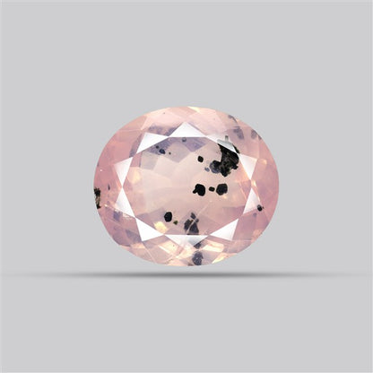 Diopside in Rose Quartz Faceted Fine Gemstone