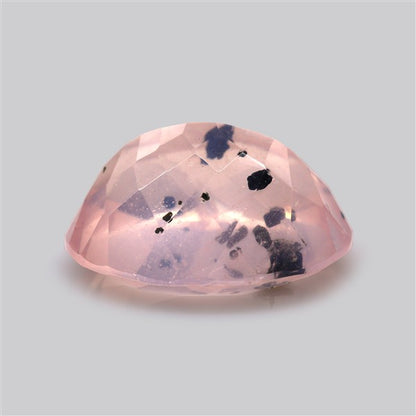 Diopside in Rose Quartz Faceted Fine Gemstone