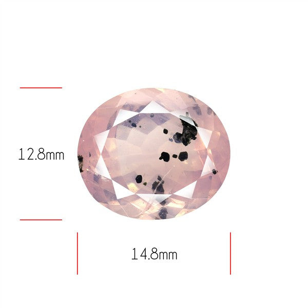 Diopside in Rose Quartz Faceted Fine Gemstone
