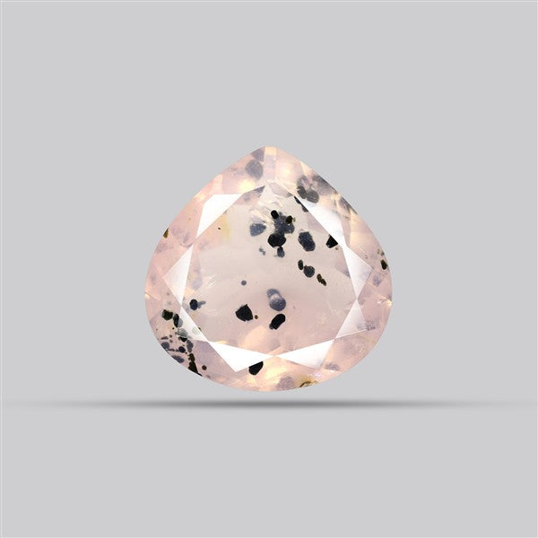 Diopside in Rose Quartz Faceted Fine Gemstone