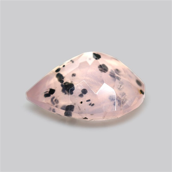 Diopside in Rose Quartz Faceted Fine Gemstone