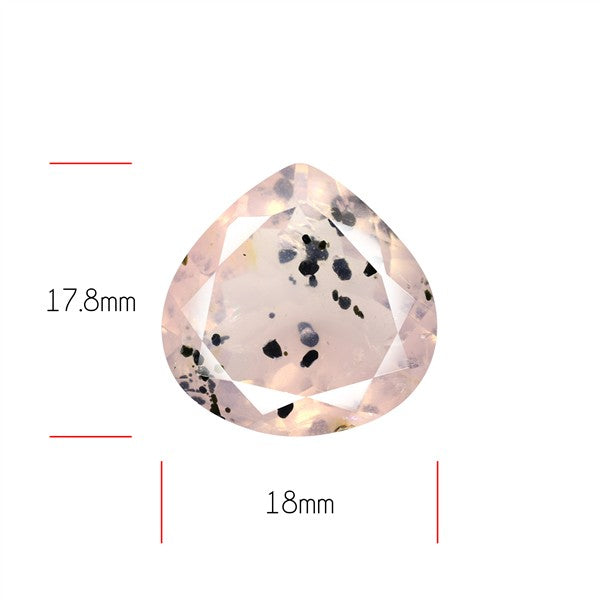 Diopside in Rose Quartz Faceted Fine Gemstone