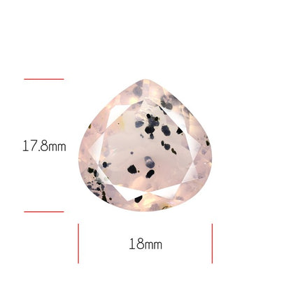 Diopside in Rose Quartz Faceted Fine Gemstone