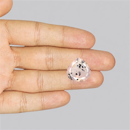 Diopside in Rose Quartz Faceted Fine Gemstone
