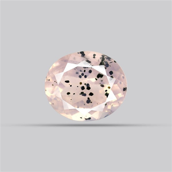 Diopside in Rose Quartz Faceted Fine Gemstone
