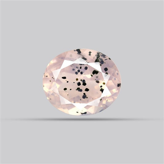 Diopside in Rose Quartz Faceted Fine Gemstone