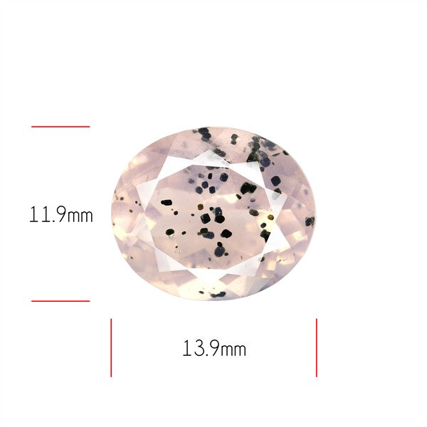 Diopside in Rose Quartz Faceted Fine Gemstone
