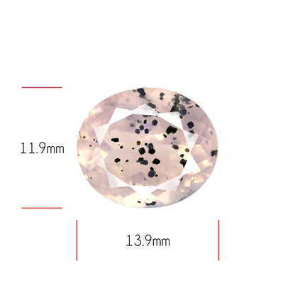 Diopside in Rose Quartz Faceted Fine Gemstone