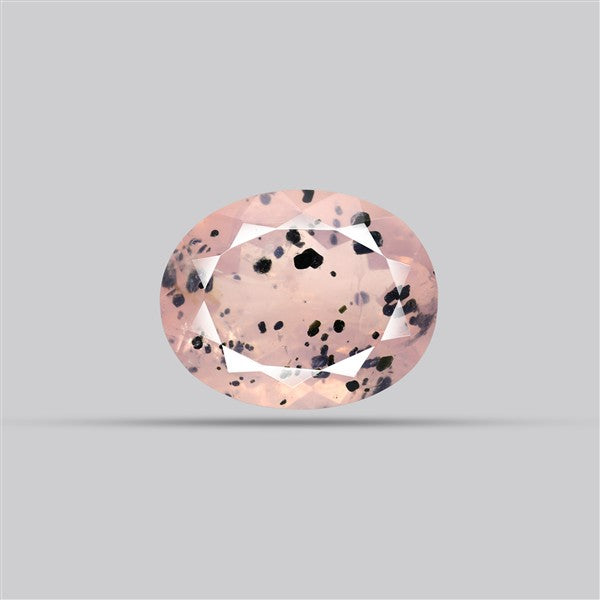 Diopside in Rose Quartz Faceted Fine Gemstone