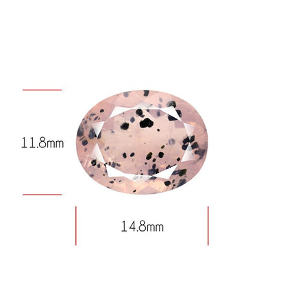 Diopside in Rose Quartz Faceted Fine Gemstone