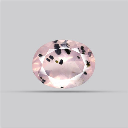 Diopside in Rose Quartz Faceted Fine Gemstone