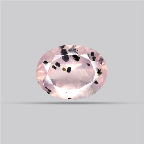 Diopside in Rose Quartz Faceted Fine Gemstone