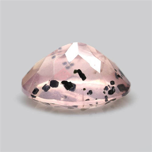Diopside in Rose Quartz Faceted Fine Gemstone