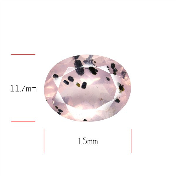 Diopside in Rose Quartz Faceted Fine Gemstone