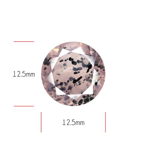 Diopside in Rose Quartz Faceted Fine Gemstone