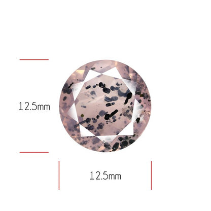 Diopside in Rose Quartz Faceted Fine Gemstone