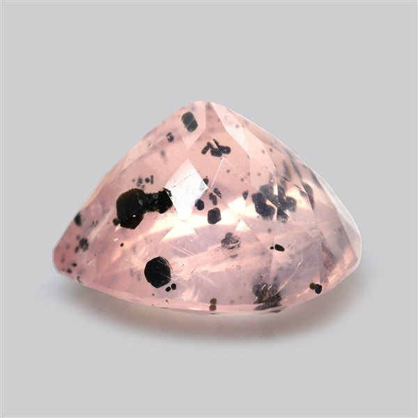 Diopside in Rose Quartz Faceted Fine Gemstone