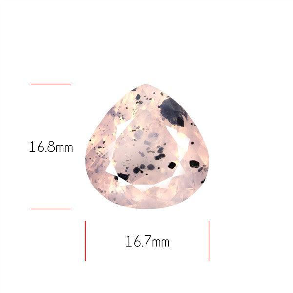 Diopside in Rose Quartz Faceted Fine Gemstone