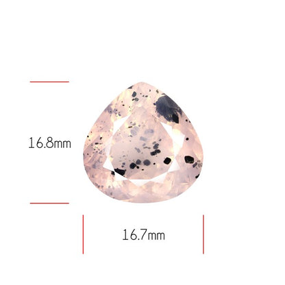 Diopside in Rose Quartz Faceted Fine Gemstone