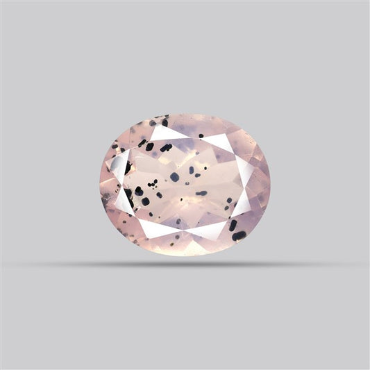 Diopside in Rose Quartz Faceted Fine Gemstone