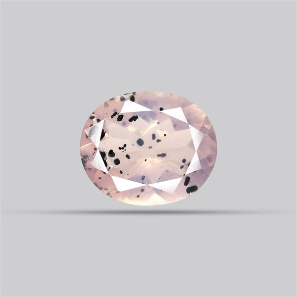 Diopside in Rose Quartz Faceted Fine Gemstone