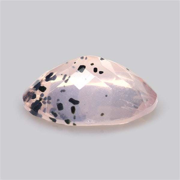 Diopside in Rose Quartz Faceted Fine Gemstone