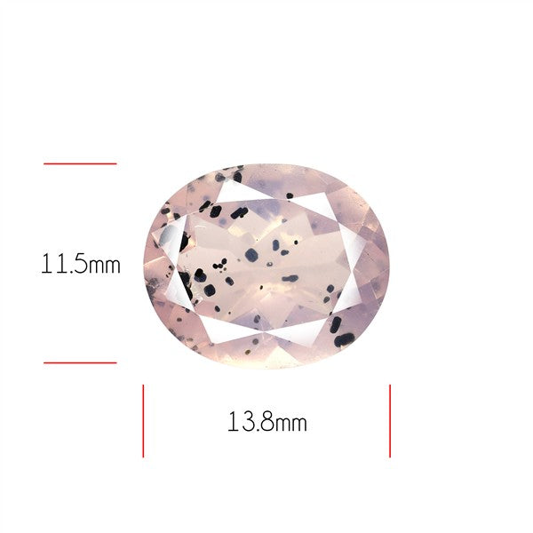 Diopside in Rose Quartz Faceted Fine Gemstone