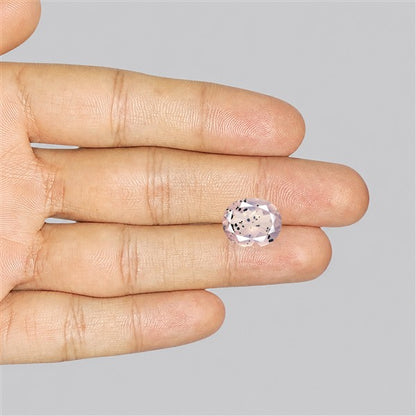 Diopside in Rose Quartz Faceted Fine Gemstone