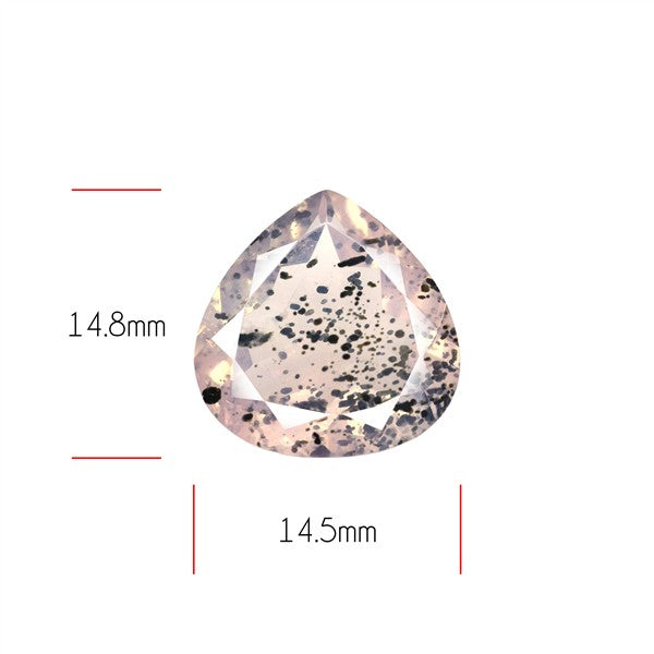 Diopside in Rose Quartz Faceted Fine Gemstone