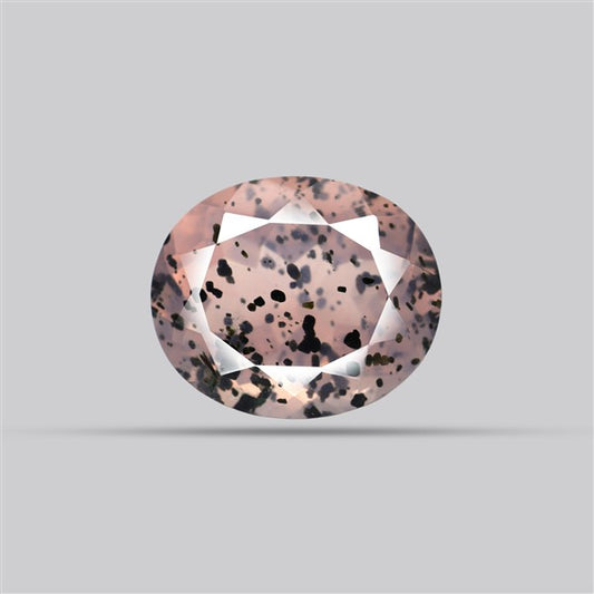 Diopside in Rose Quartz Faceted Fine Gemstone