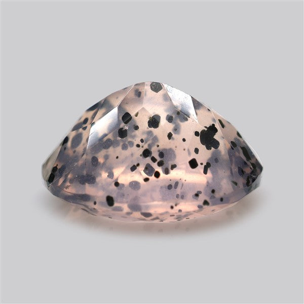 Diopside in Rose Quartz Faceted Fine Gemstone
