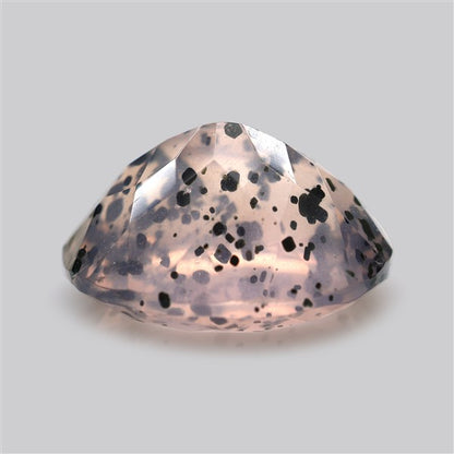 Diopside in Rose Quartz Faceted Fine Gemstone