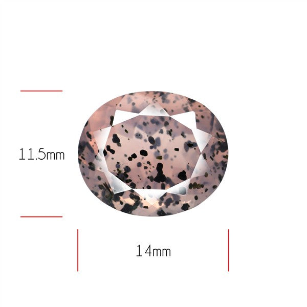 Diopside in Rose Quartz Faceted Fine Gemstone