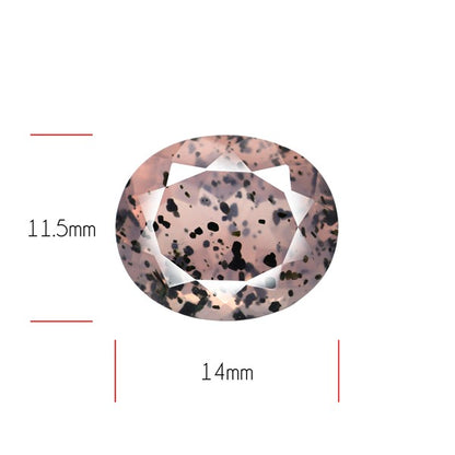 Diopside in Rose Quartz Faceted Fine Gemstone