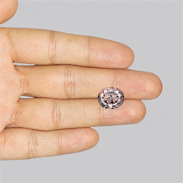 Diopside in Rose Quartz Faceted Fine Gemstone