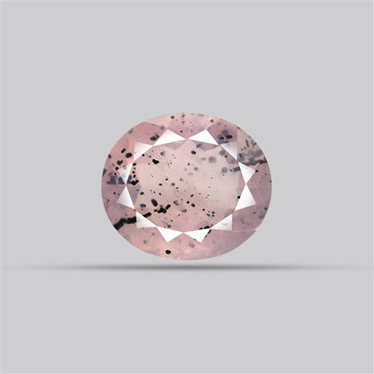 Diopside in Rose Quartz Faceted Fine Gemstone