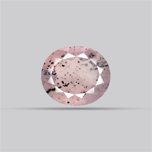 Diopside in Rose Quartz Faceted Fine Gemstone