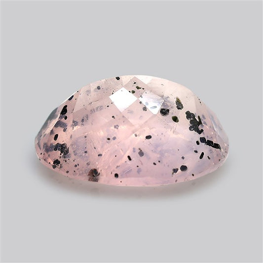 Diopside in Rose Quartz Faceted Fine Gemstone