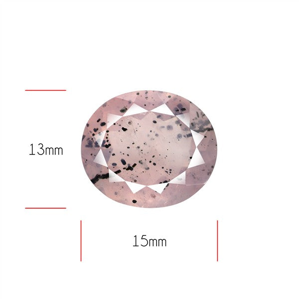 Diopside in Rose Quartz Faceted Fine Gemstone