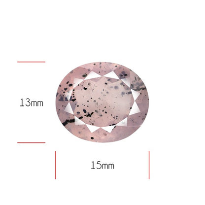 Diopside in Rose Quartz Faceted Fine Gemstone