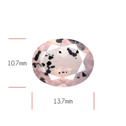 Diopside in Rose Quartz Faceted Fine Gemstone